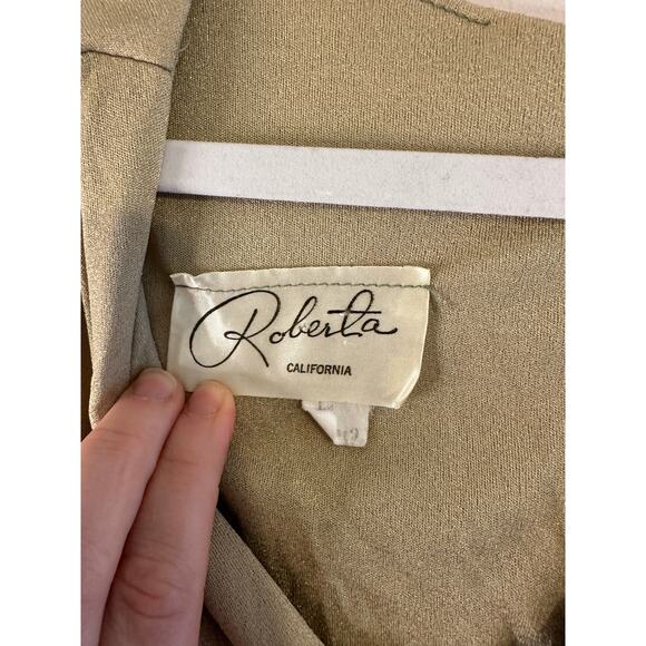 Vintage 70s Roberta California Womens V-neck Cottagecore Rose Embroidery Dress 9 - Picture 4 of 9